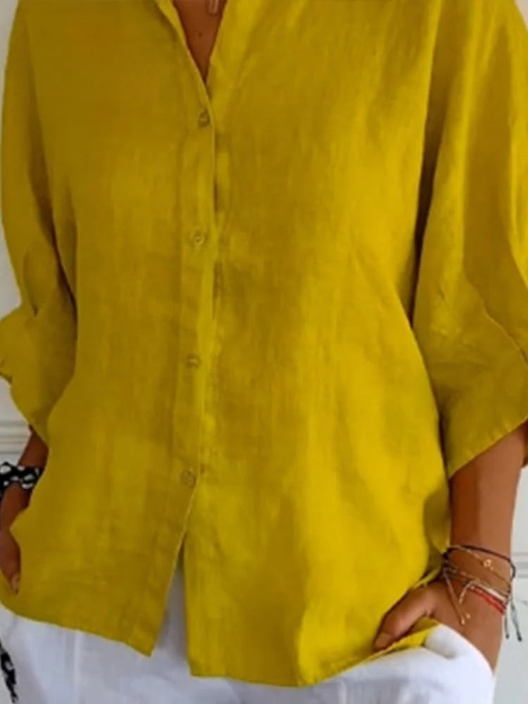 Women's shirt - Lightweight fabric - Casual cut - Button closure & classic collar