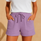 Lightweight summer shorts with elastic waistband for women | Manya