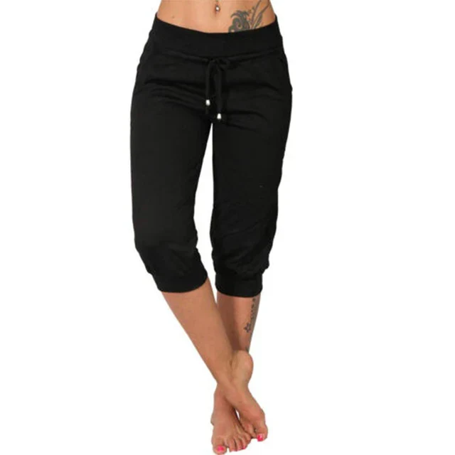 Indie - Capri Trousers with Drawstring Waist