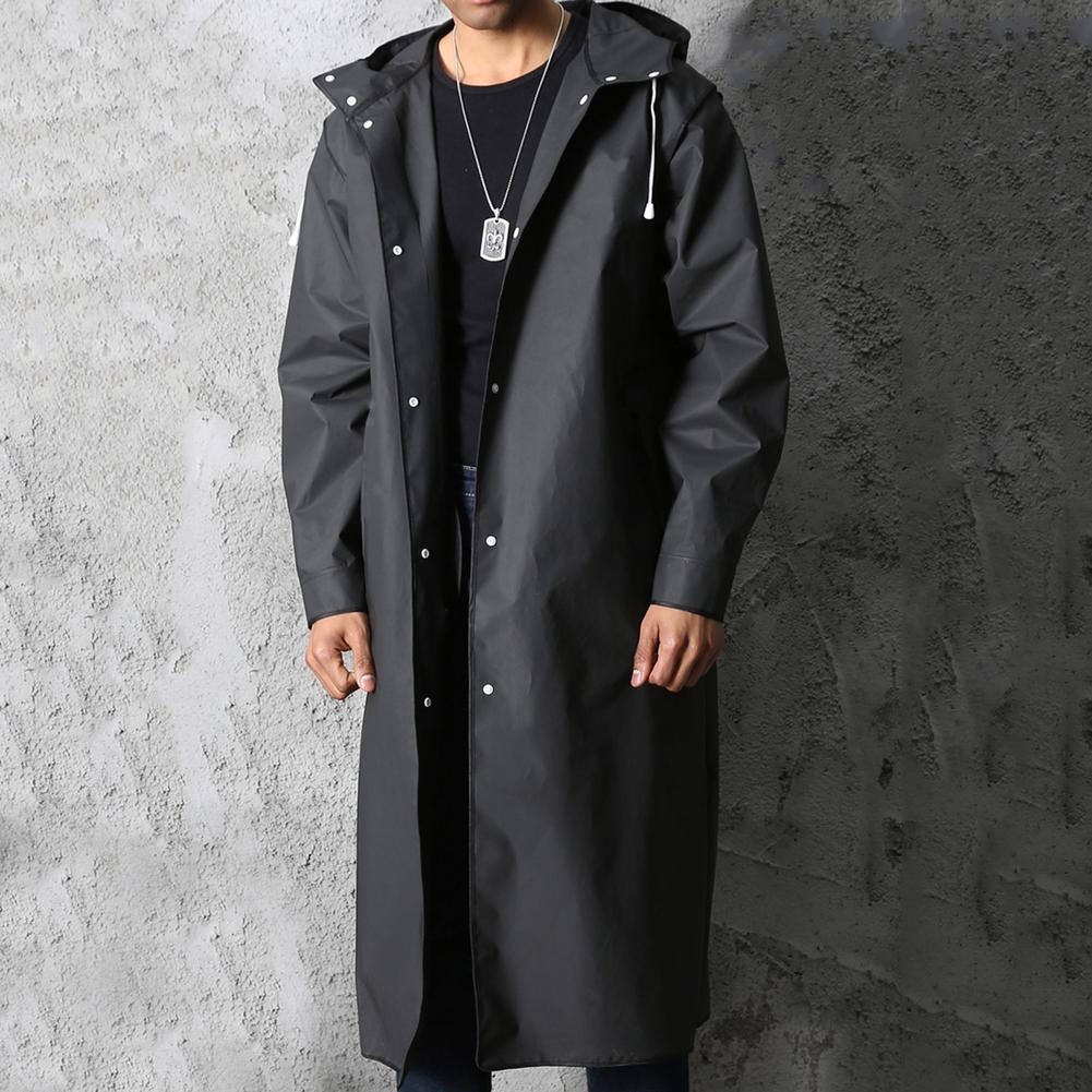 Long raincoat with hood for men
