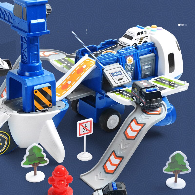 Grande set da gioco aereo con veicoli da costruzione