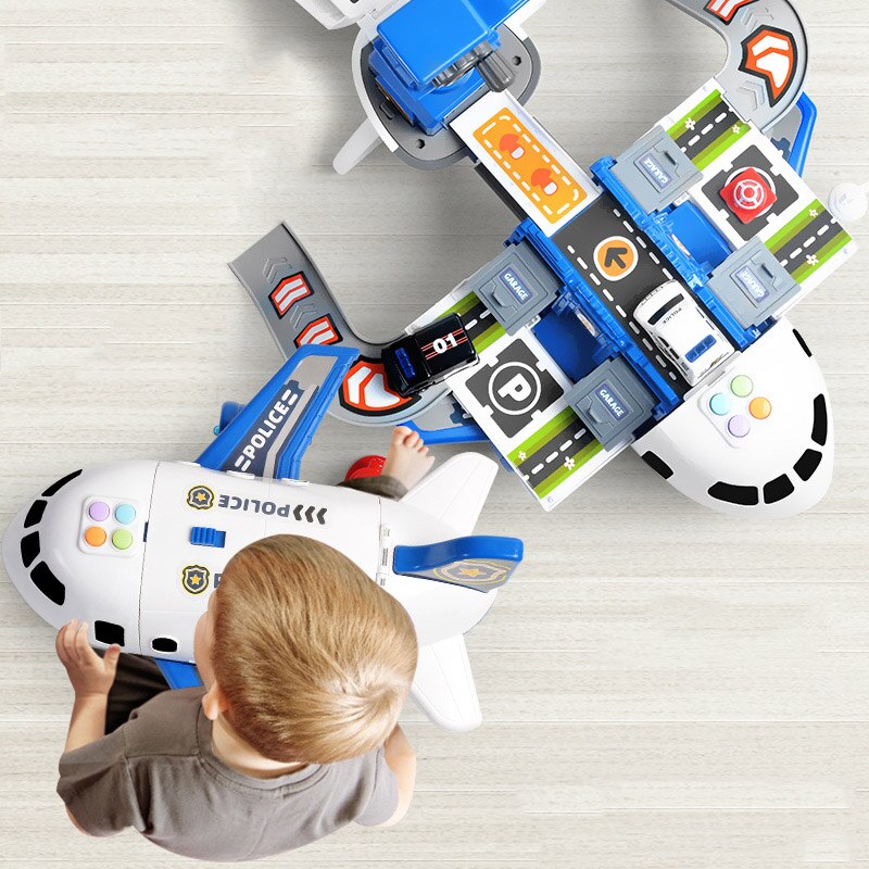 Grande set da gioco aereo con veicoli da costruzione