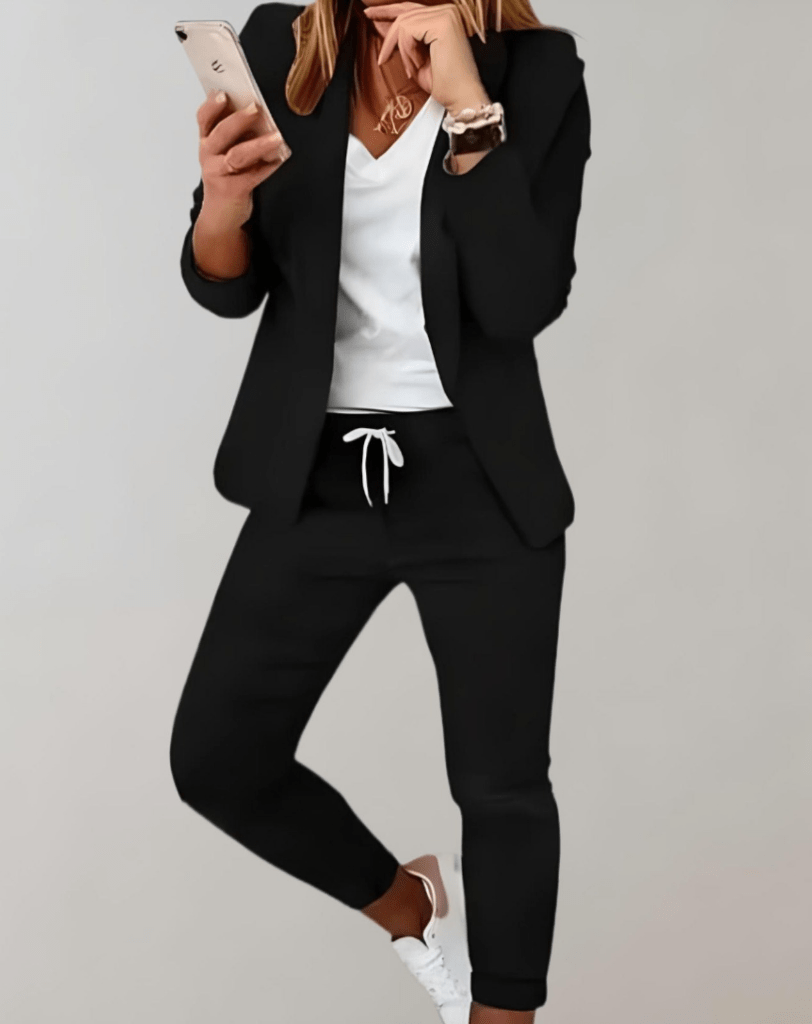 Mary | Ensemble deux pièces avec blazer ajusté à carreaux et pantalon assorti