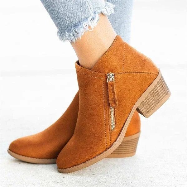 Women's zippered ankle boots