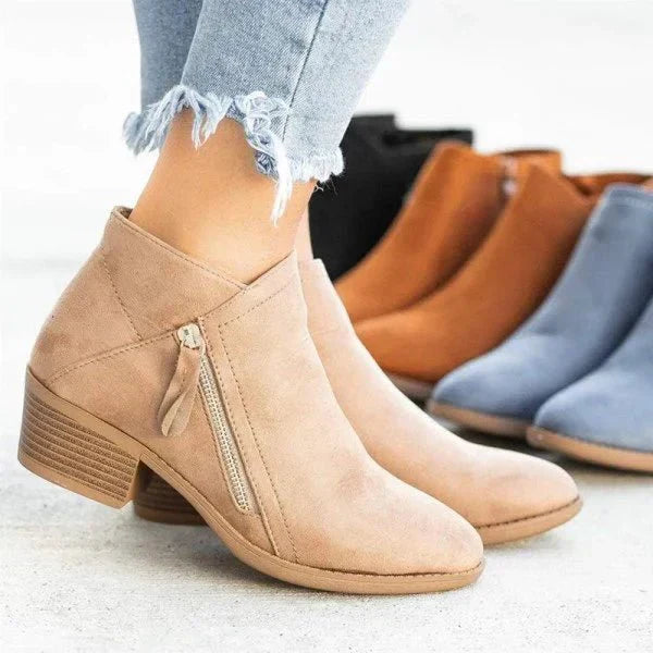 Women's zippered ankle boots