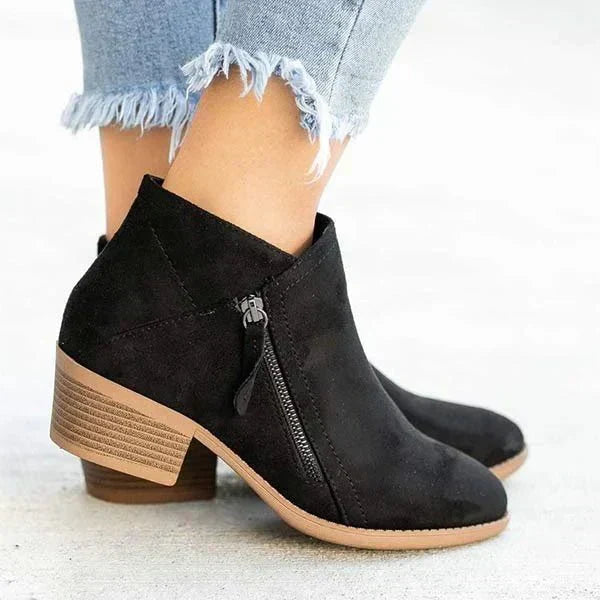 Women's zippered ankle boots