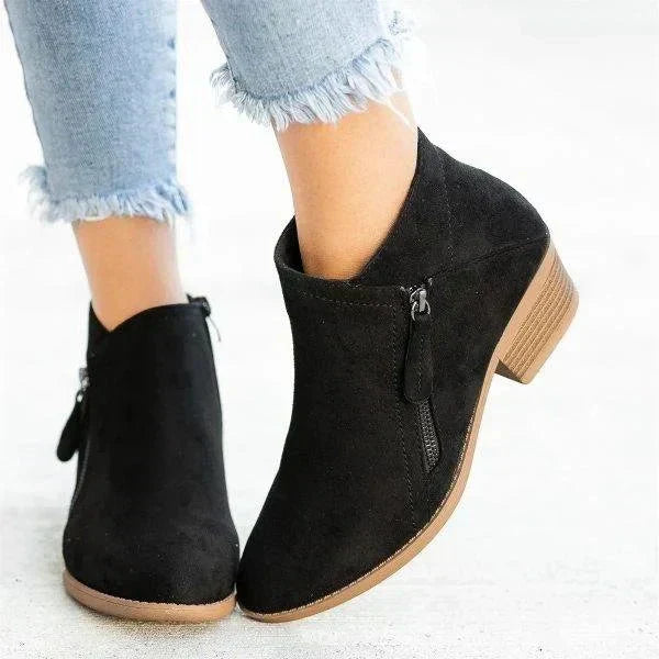 Women's zippered ankle boots