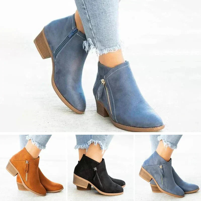 Women's zippered ankle boots