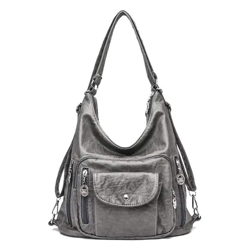 ODALIS - Leather handbag with multiple pockets