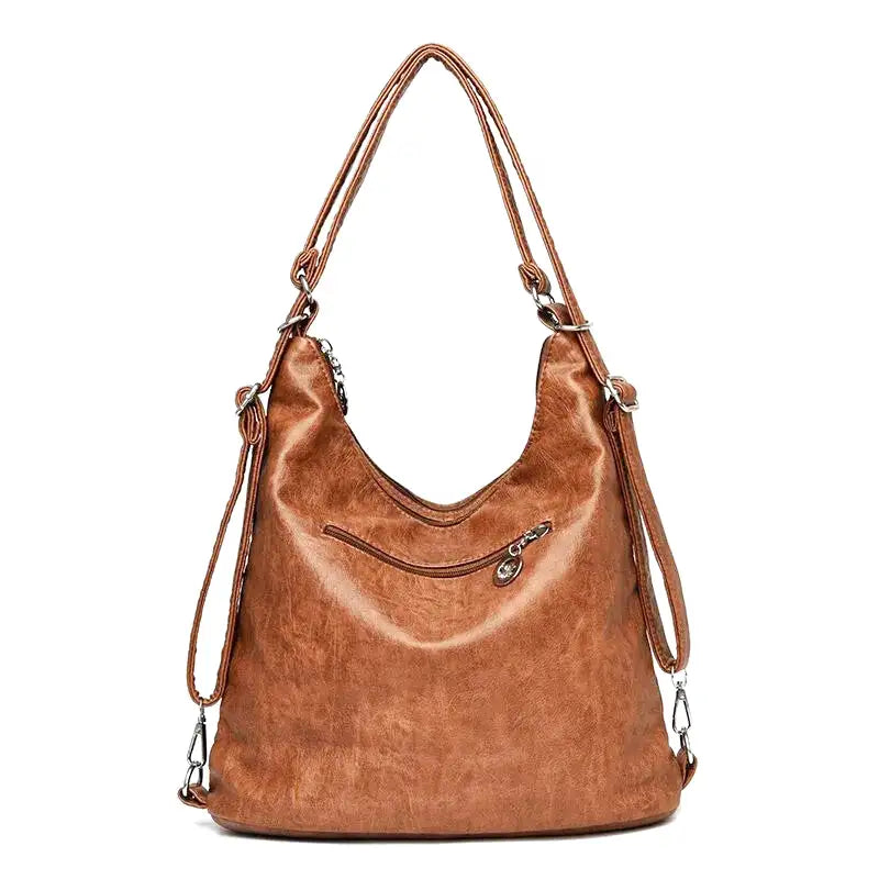 ODALIS - Leather handbag with multiple pockets