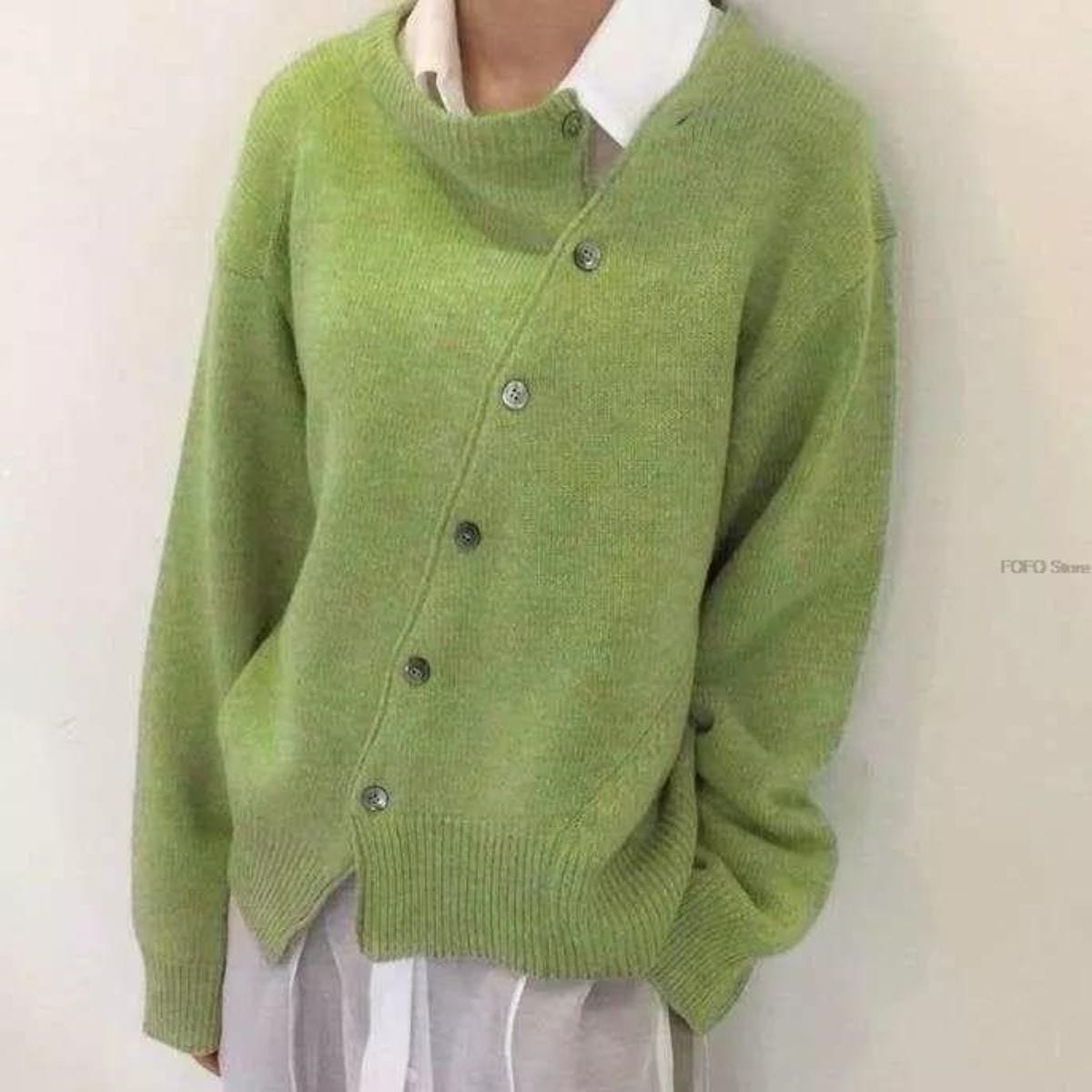 Wrap-around sweater made from luxuriously soft wool