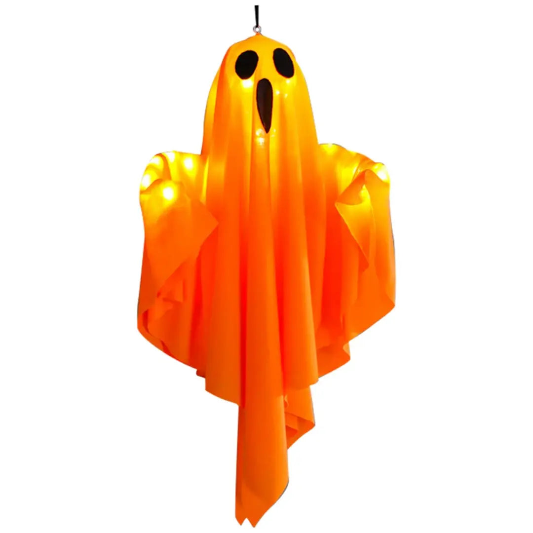 Fantasma Bianco Luminoso di Halloween - Decorazione Appesa a LED con Luci Fatate