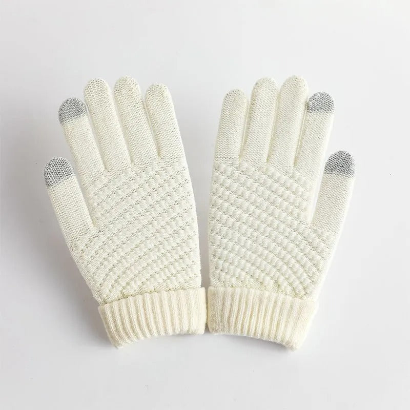 Guantes de invierno de punto de cachemira para mujer