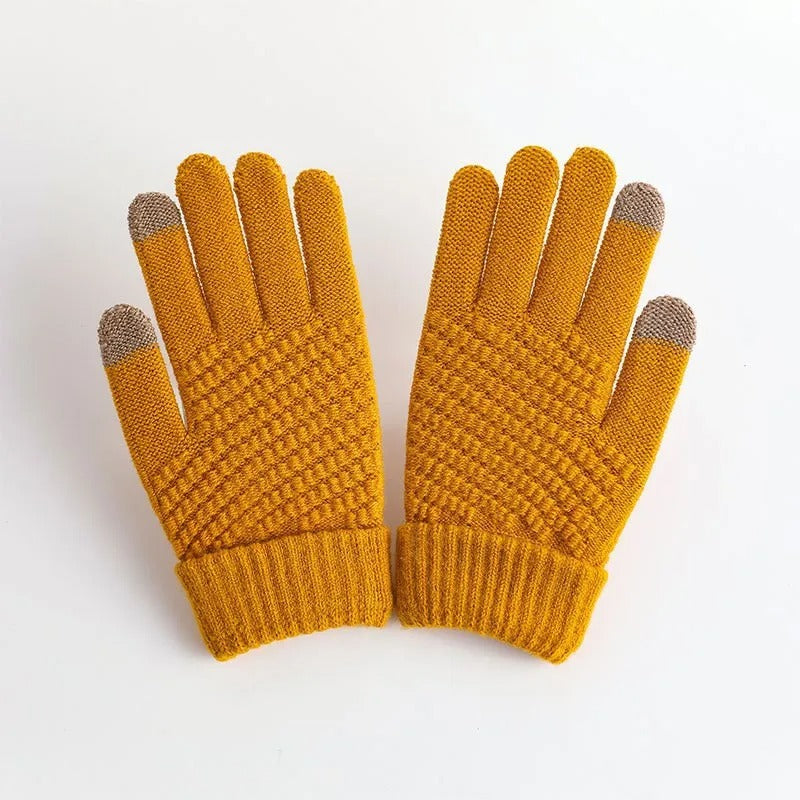 Guantes de invierno de punto de cachemira para mujer