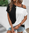 Asymmetric color-blocking T-shirt for women - comfort and style in one