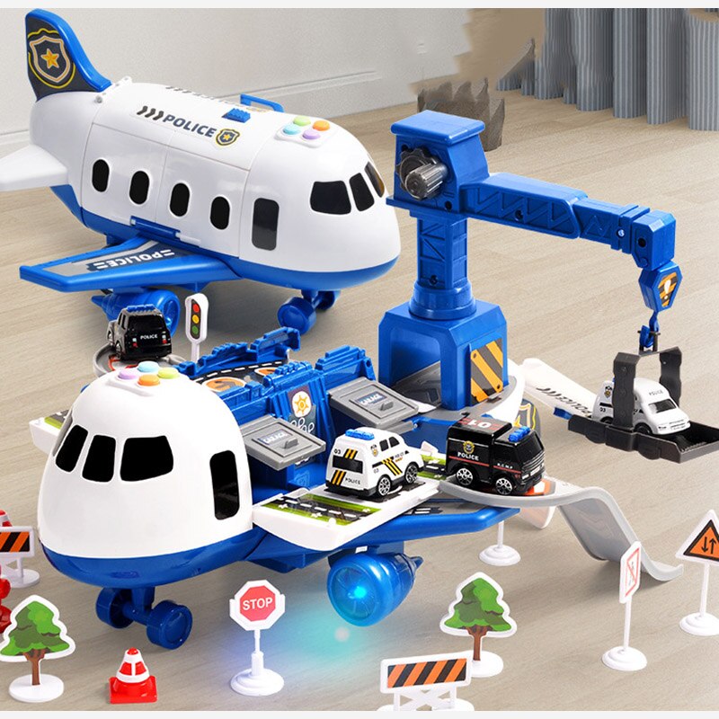 Grande set da gioco aereo con veicoli da costruzione