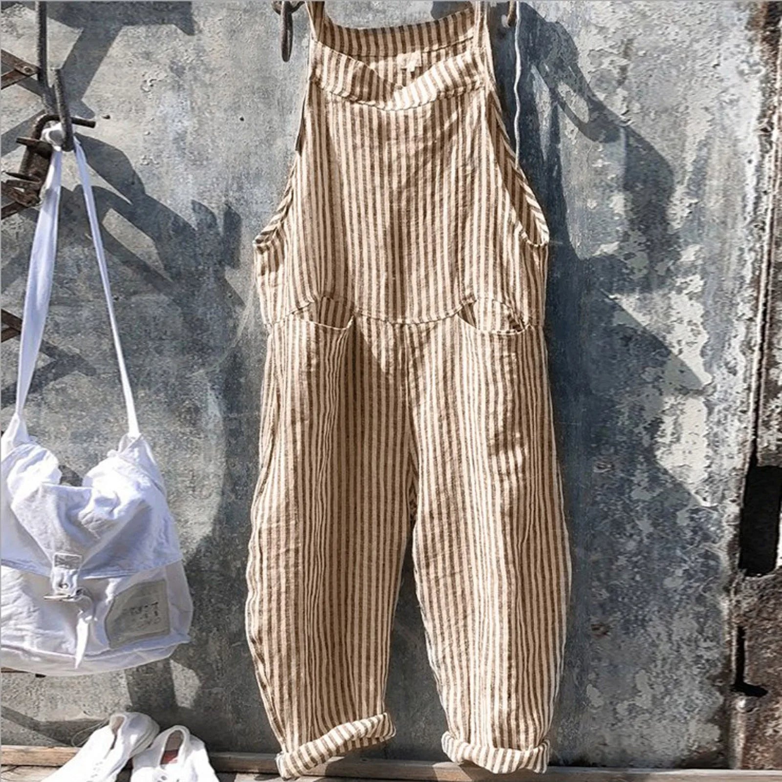 Women's Wide Striped Vintage Jumpsuit | Ideal for Summer
